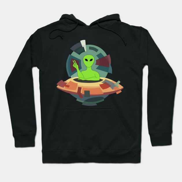 Paranormal - STYLIZED ART - Alien in it's flying saucer Hoodie by STYLIZED ART